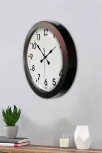 Siyah Metal Duvar Saati 36 cm · Model 3601B