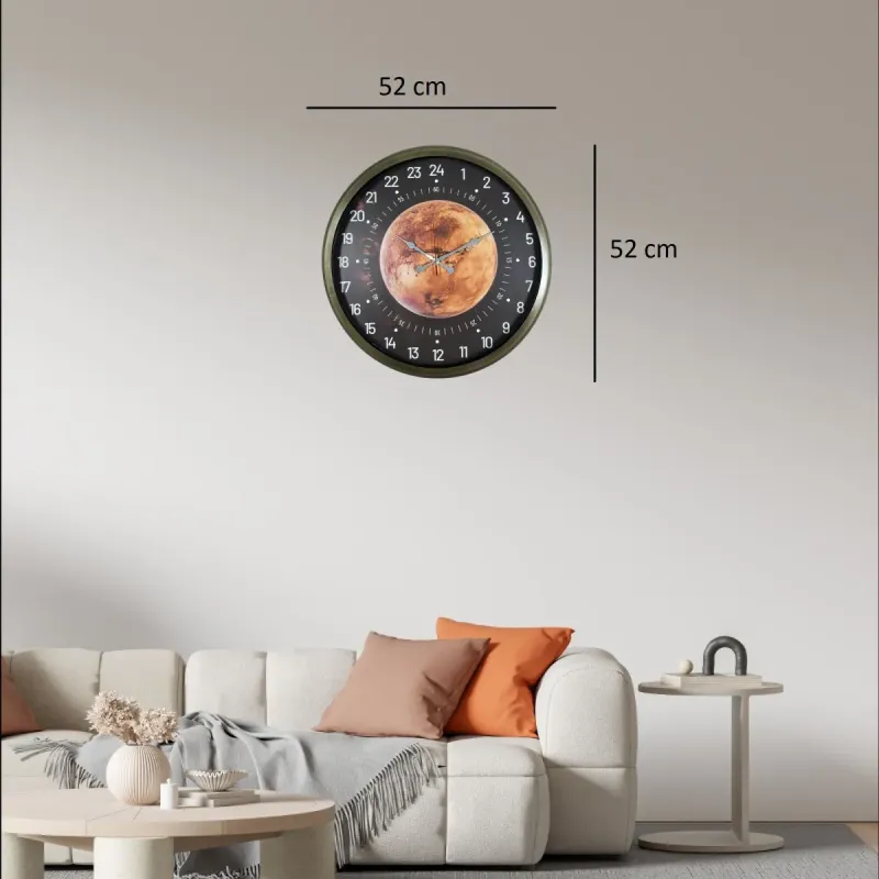 Göstergeli Eskitme Metal Duvar Saati 52 cm · Model 5295E
