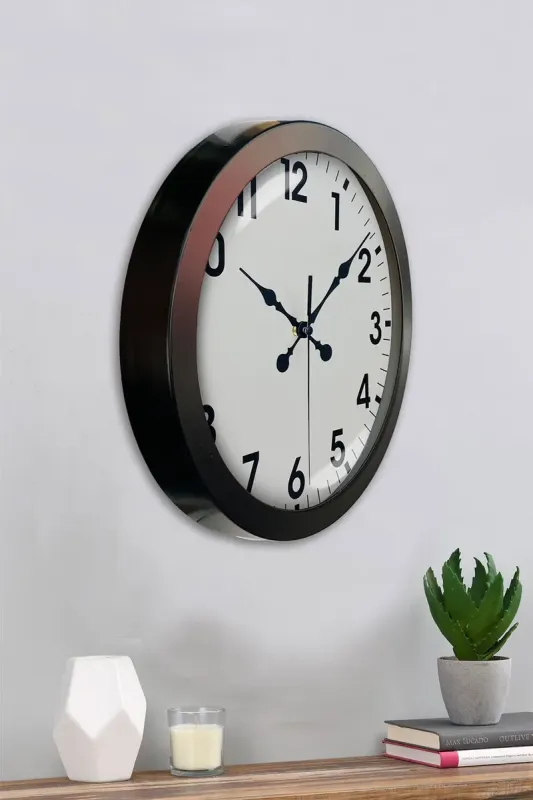Siyah Metal Duvar Saati 36 cm · Model 3601B