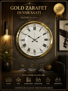 Gold Metal Duvar Saati 52 cm · Model 5256G