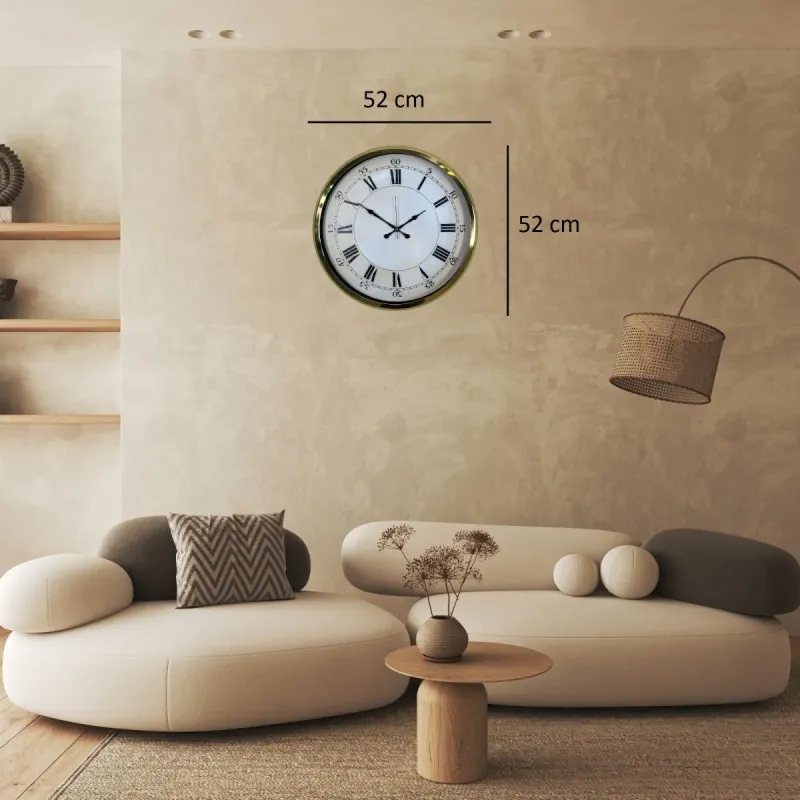 Gold Metal Duvar Saati 52 cm · Model 5256G