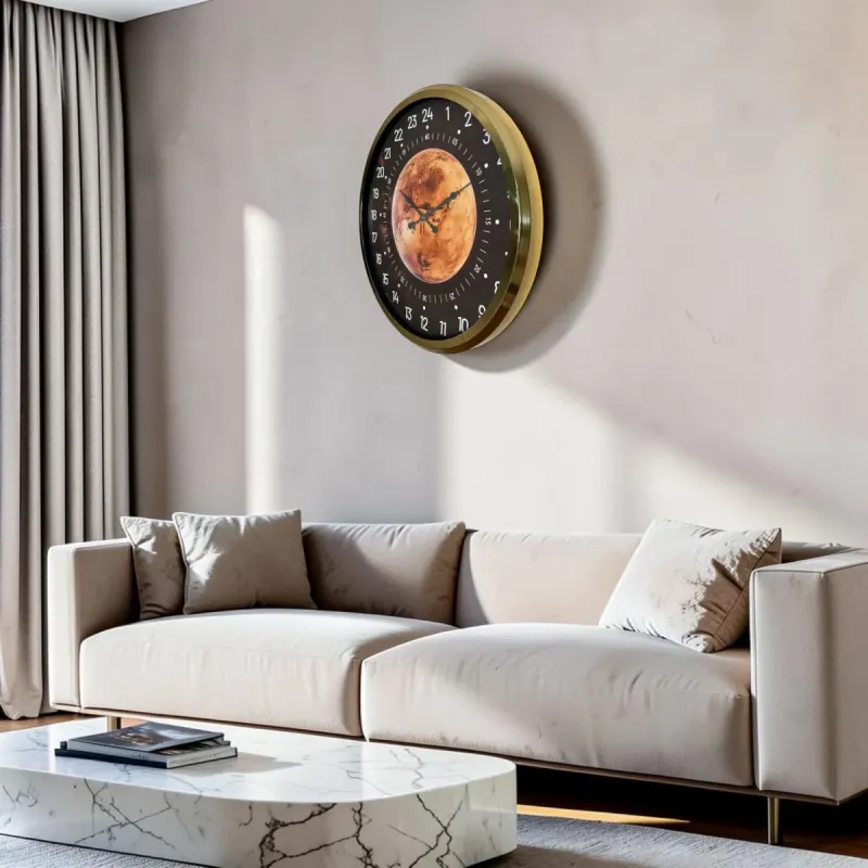Göstergeli Gold Metal Duvar Saati 52 cm · Model 5295G