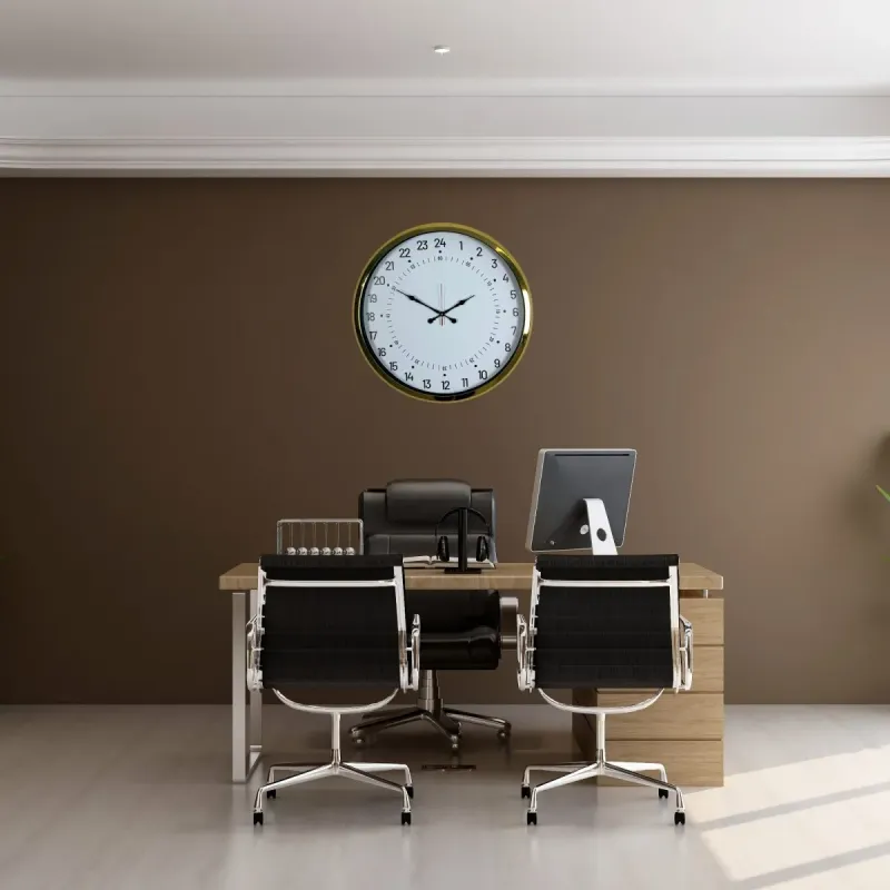 Göstergeli Gold Metal Duvar Saati 52 cm · Model 5297G