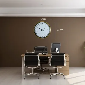 Göstergeli Gold Metal Duvar Saati 52 cm · Model 5297G