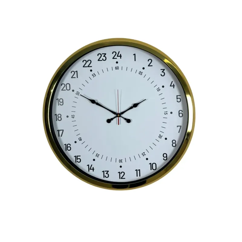 Göstergeli Gold Metal Duvar Saati 52 cm · Model 5297G
