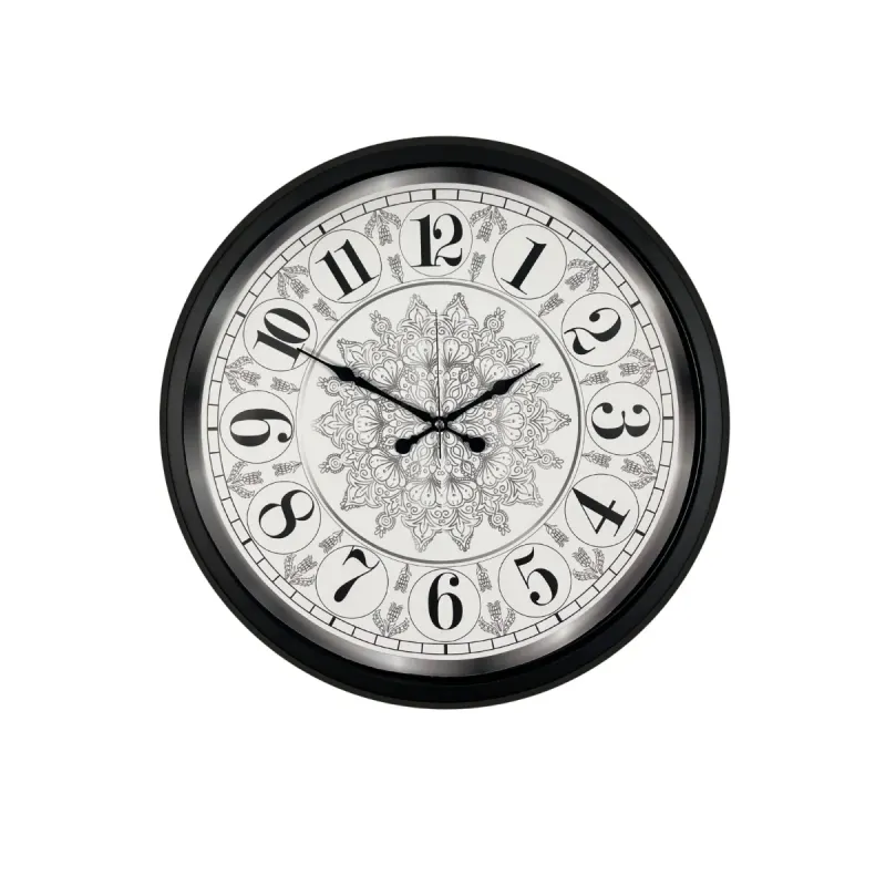 Siyah Metal Duvar Saati 52 cm · Model 5219B