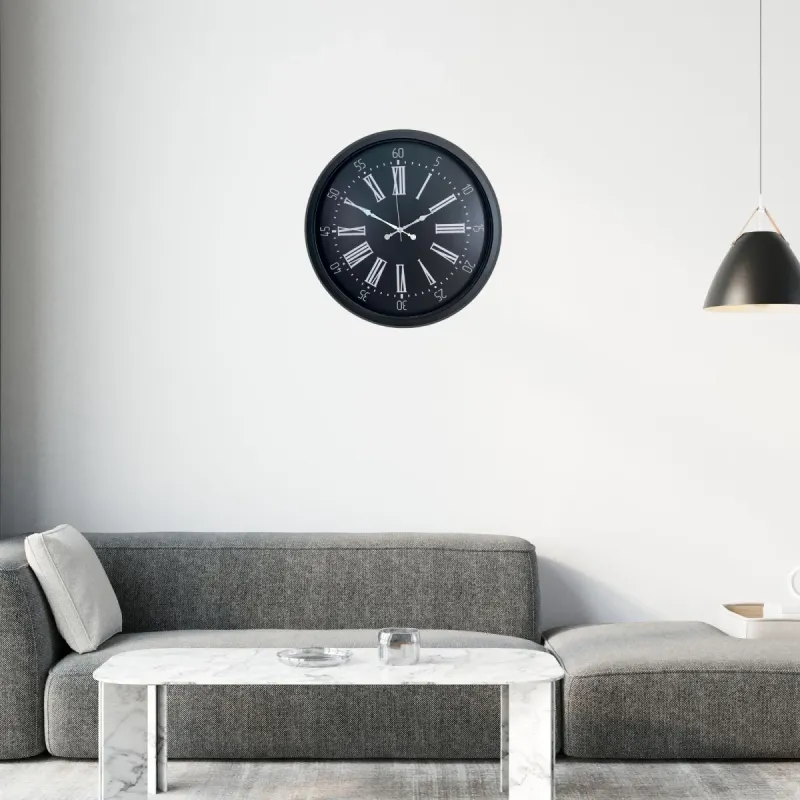 Siyah Metal Duvar Saati 52 cm · Model 5259B