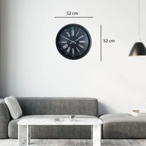 Siyah Metal Duvar Saati 52 cm · Model 5259B