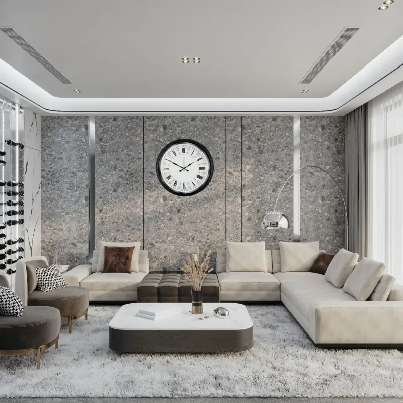 Roma Rakamlı Siyah Metal Duvar Saati 52 cm · Model 5263B