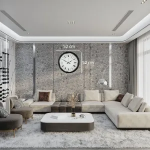 Roma Rakamlı Siyah Metal Duvar Saati 52 cm · Model 5263B