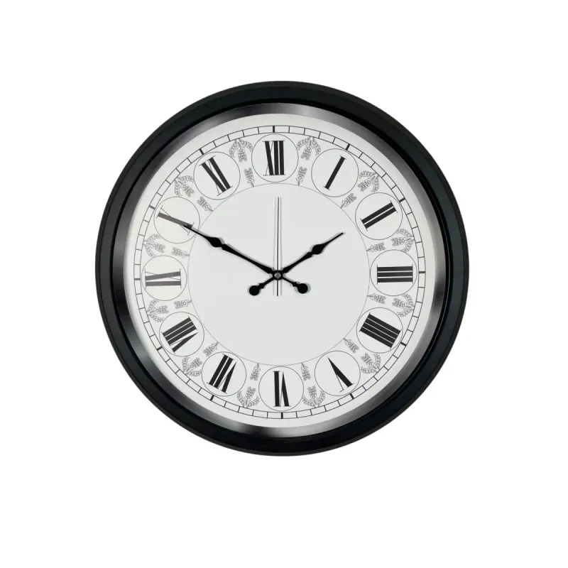 Roma Rakamlı Siyah Metal Duvar Saati 52 cm · Model 5263B