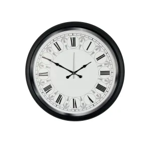 Roma Rakamlı Siyah Metal Duvar Saati 52 cm · Model 5263B