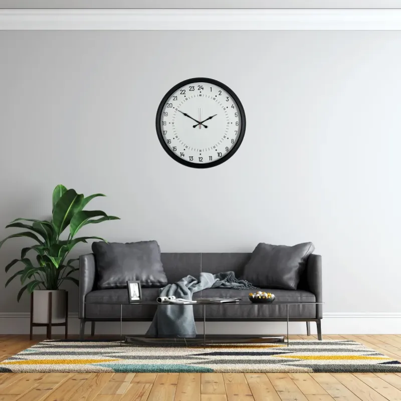 Göstergeli Siyah Metal Duvar Saati 52 cm · Model 5297B