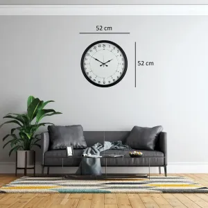 Göstergeli Siyah Metal Duvar Saati 52 cm · Model 5297B