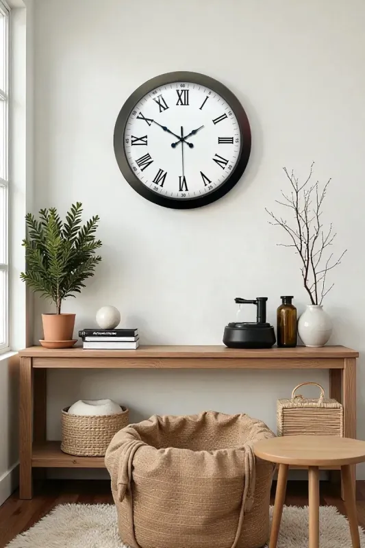 Roma Rakamlı Siyah Metal Duvar Saati 36 cm · Model 3654B