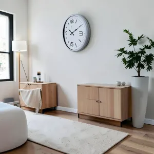 Beyaz Metal Duvar Saati 52 cm · Model 5208W