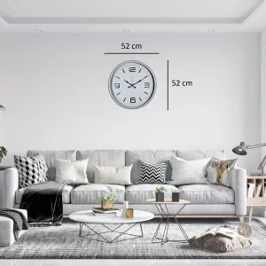 Beyaz Metal Duvar Saati 52 cm · Model 5208W
