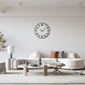 Beyaz Metal Duvar Saati 52 cm · Model 5236W