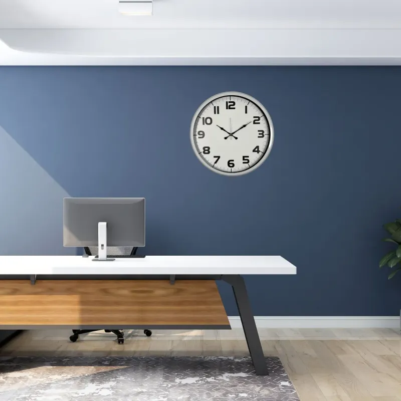 Beyaz Metal Duvar Saati 52 cm · Model 5236W