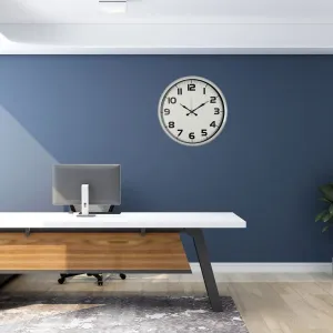 Beyaz Metal Duvar Saati 52 cm · Model 5236W
