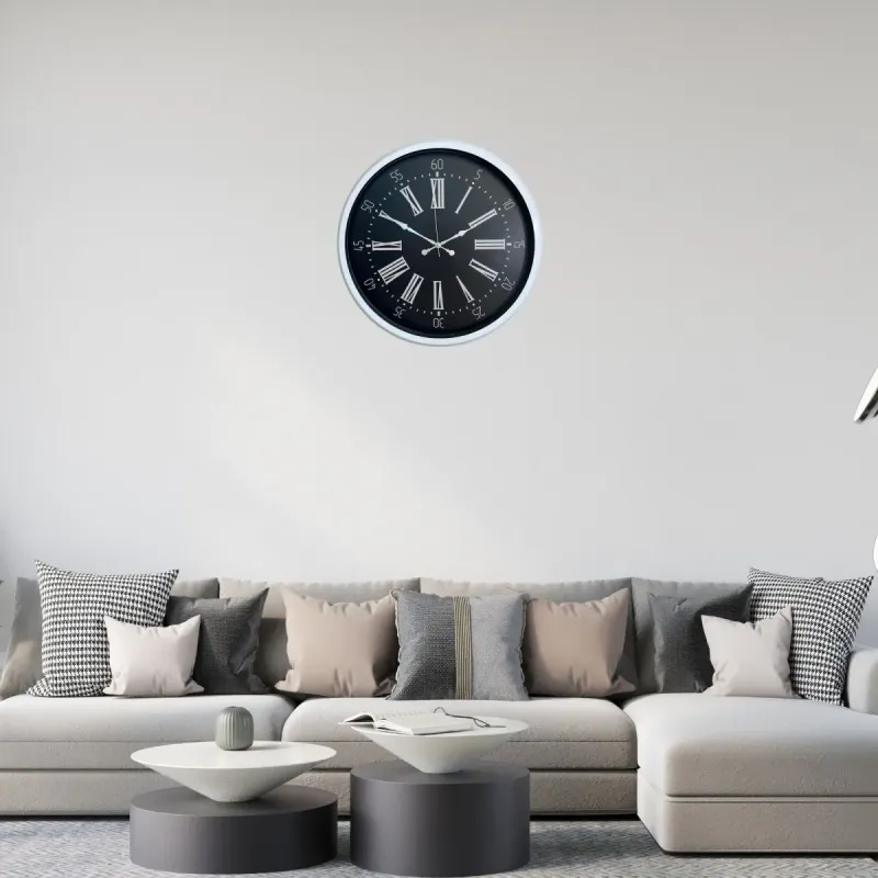 Beyaz Metal Duvar Saati 52 cm · Model 5259W