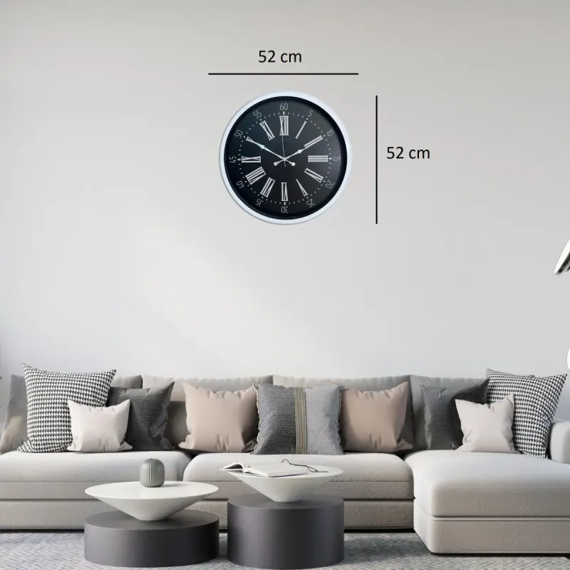 Beyaz Metal Duvar Saati 52 cm · Model 5259W