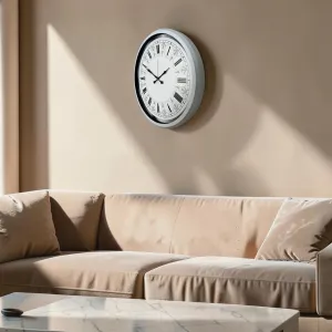 Beyaz Metal Duvar Saati 52 cm · Model 5263W