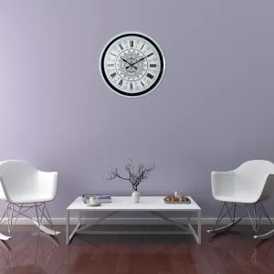Desenli Beyaz Metal Duvar Saati 52 cm · Model 5269W