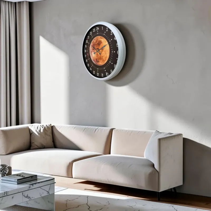 Göstergeli Beyaz Metal Duvar Saati 52 cm · Model 5295W