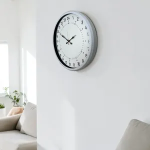 Göstergeli Beyaz Metal Duvar Saati 52 cm · Model 5297W