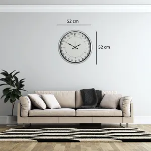 Göstergeli Beyaz Metal Duvar Saati 52 cm · Model 5297W