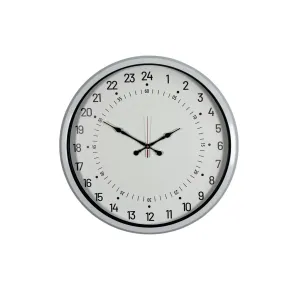 Göstergeli Beyaz Metal Duvar Saati 52 cm · Model 5297W