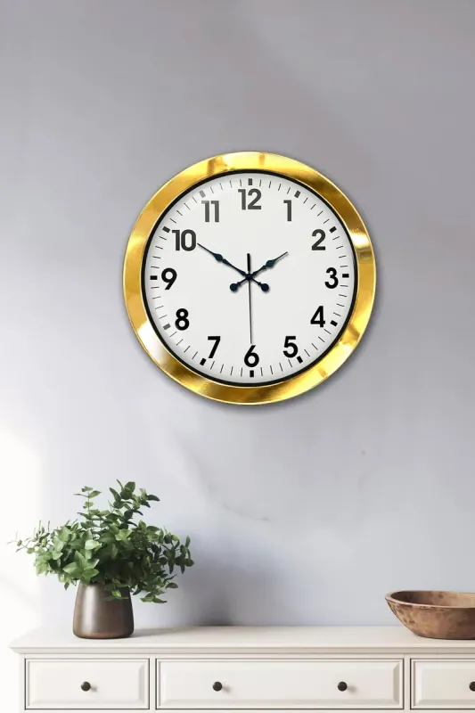 Gold Metal Duvar Saati 36 cm · Model 3601G