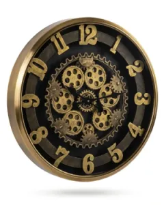 Gold Metal Çarklı Duvar Saati 70 x 70 · Model C-7004G