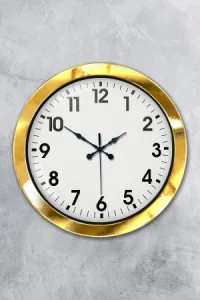 Gold Metal Duvar Saati 36 cm · Model 3601G