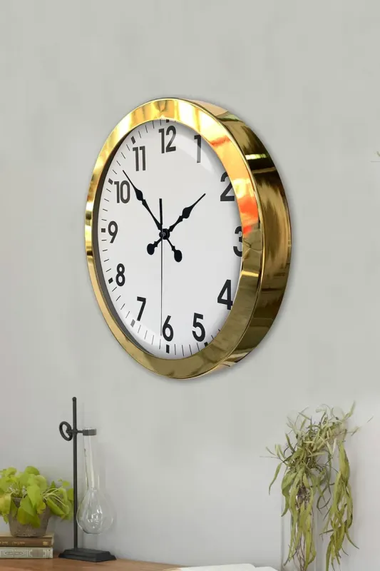 Gold Metal Duvar Saati 36 cm · Model 3601G