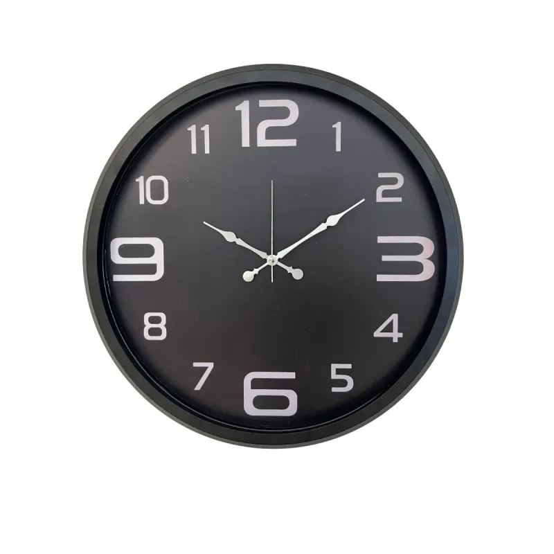 Siyah Metal Duvar Saati 52 cm · Model 5209B