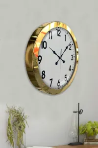 Gold Metal Duvar Saati 36 cm · Model 3601G