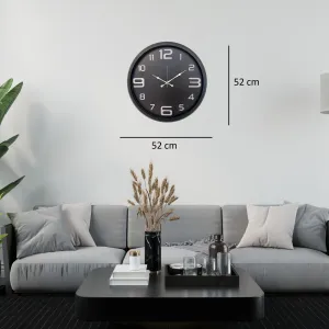 Siyah Metal Duvar Saati 52 cm · Model 5209B