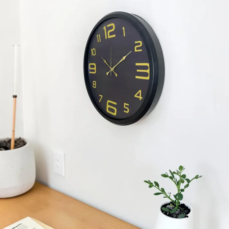 Siyah Metal Duvar Saati 52 cm · Model 5210B