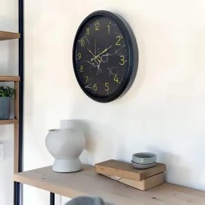 Desenli Siyah Metal Duvar Saati 52 cm · Model 5211B