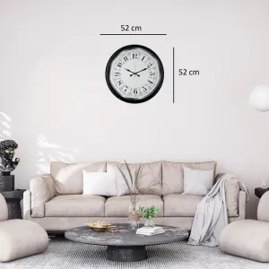 Siyah Metal Duvar Saati 52 cm · Model 5220B
