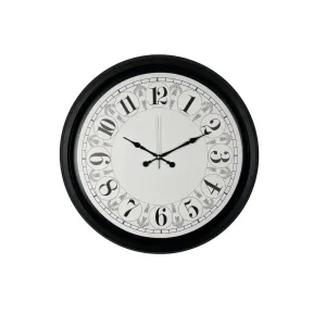 Desenli Siyah Metal Duvar Saati 52 cm · Model 5228B