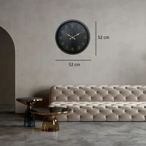 Siyah Metal Duvar Saati 52 cm · Model 5246B