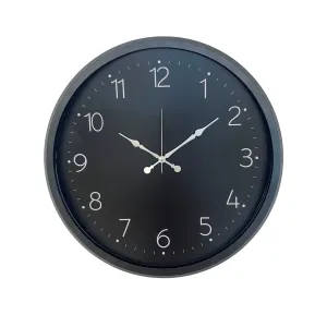 Siyah Metal Duvar Saati 52 cm · Model 5247B