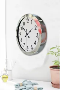 Krom Metal Duvar Saati 36 cm · Model 3601K