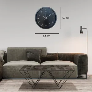 Siyah Metal Duvar Saati 52 cm · Model 5247B