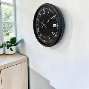 Roma Rakamlı Siyah Metal Duvar Saati 52 cm · Model 5251B