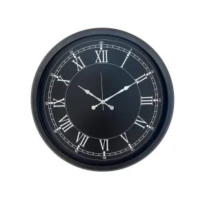 Roma Rakamlı Siyah Metal Duvar Saati 52 cm · Model 5251B