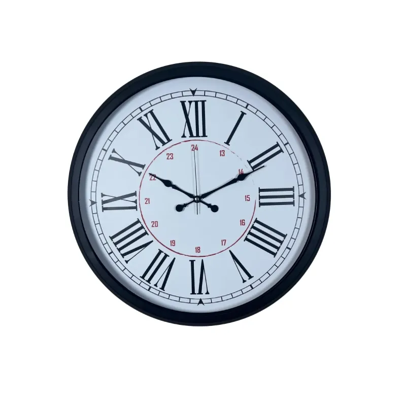 Roma Rakamlı Siyah Metal Duvar Saati 52 cm · Model 5252B